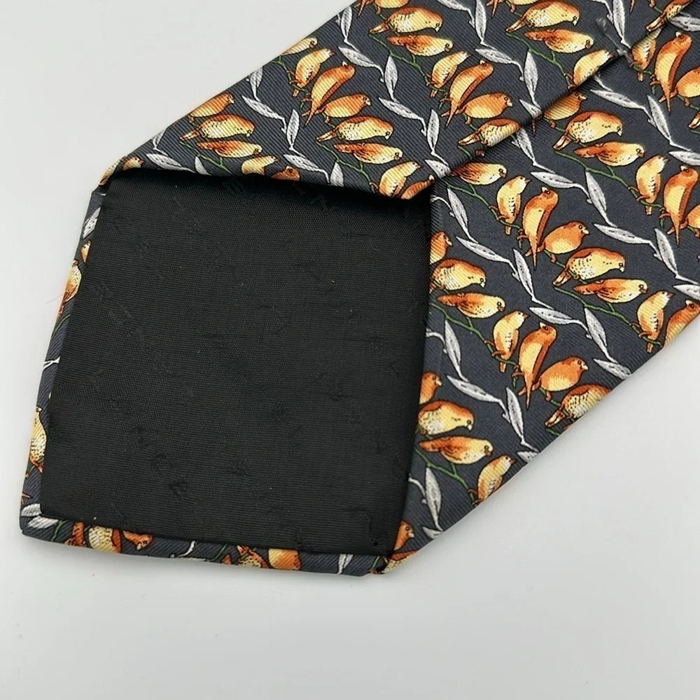 Lancel Paris Birds on Branch Silk Tie